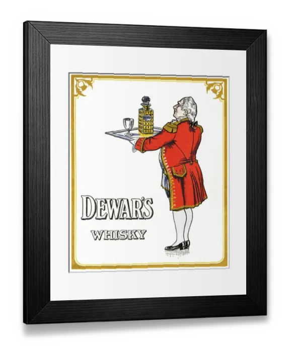 Framed Print : Dewars Whisky advertisement Framed Print : Dewars Whisky advertisement