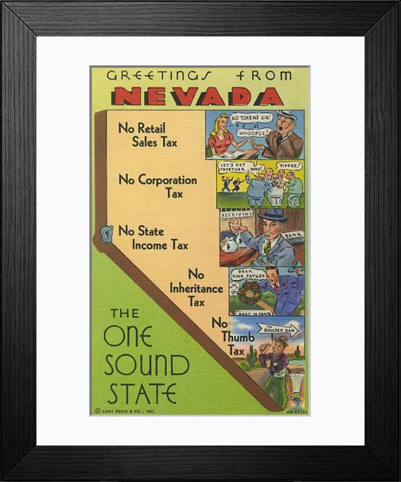 Framed Print : Greetings from Nevada, USA, the one sound state Framed Print : Greetings from Nevada, USA, the one sound state
