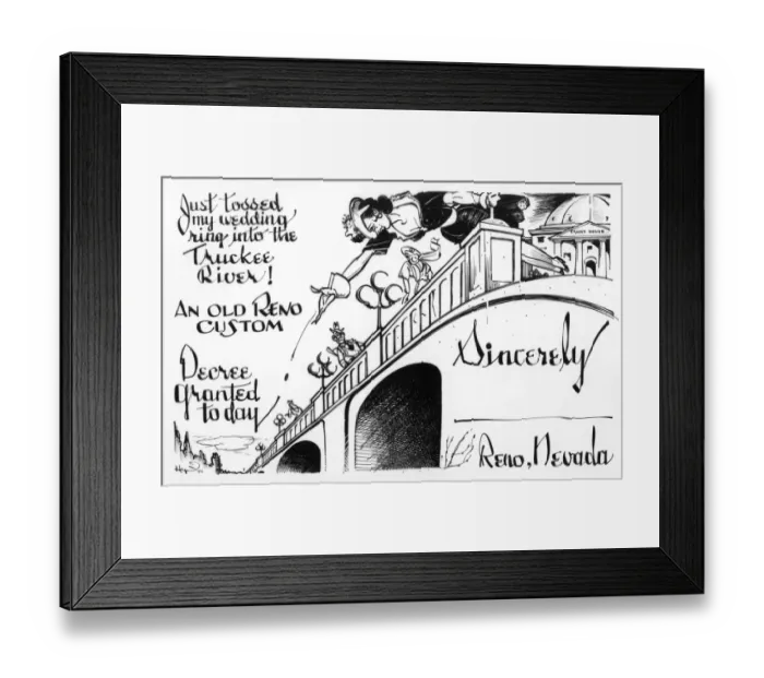 Framed Print : Reno, Nevada, USA, divorce capital Framed Print : Reno, Nevada, USA, divorce capital