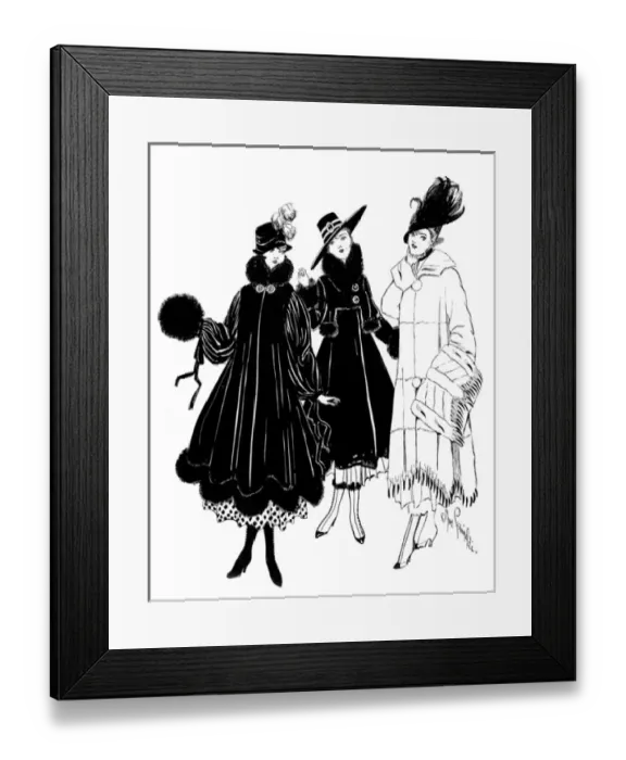 Framed Print : Three ladies coats, 1915 Framed Print : Three ladies coats, 1915