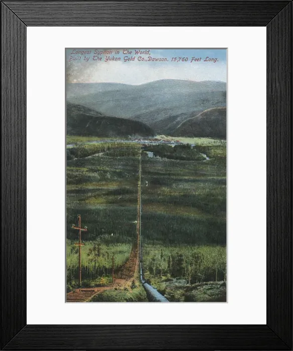 Framed Print : Longest syphon in the world, built by Yukon Gold Company Framed Print : Longest syphon in the world, built by Yukon Gold Company