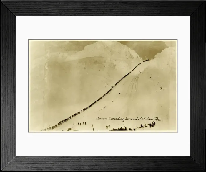 Framed Print : Packers ascending summit of Chilkoot Pass, Alaska, USA Framed Print : Packers ascending summit of Chilkoot Pass, Alaska, USA
