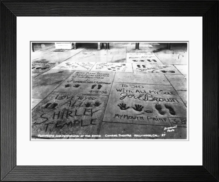 Framed Print : Footprints and autographs, Hollywood, USA Framed Print : Footprints and autographs, Hollywood, USA