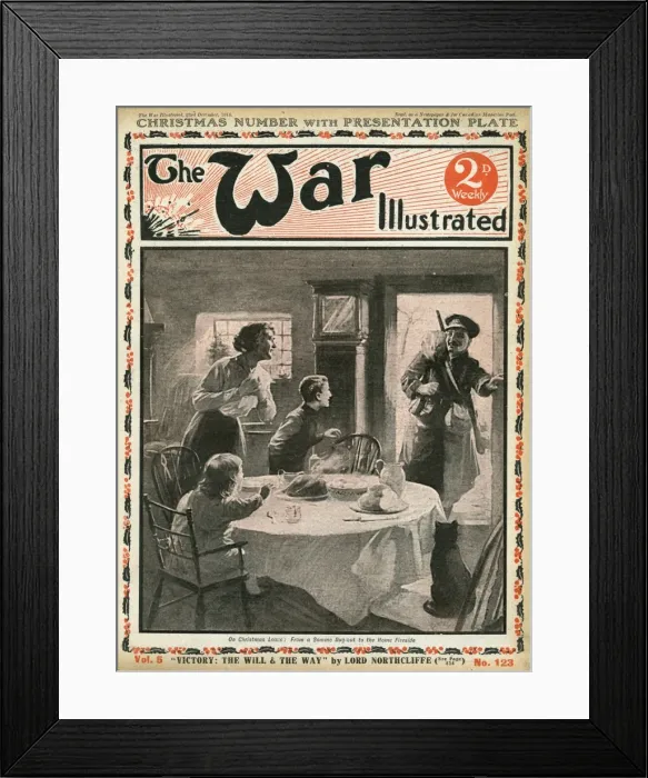 Framed Print : British Tommy on leave returns home to his family Framed Print : British Tommy on leave returns home to his family
