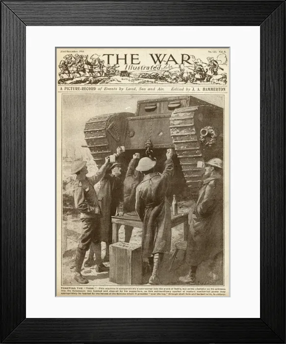 Framed Print : Toasting the tank, Christmas 1916 Framed Print : Toasting the tank, Christmas 1916