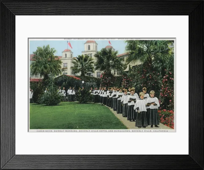Framed Print : Choirboys, Beverly Hills Hotel, Hollywood, USA Framed Print : Choirboys, Beverly Hills Hotel, Hollywood, USA