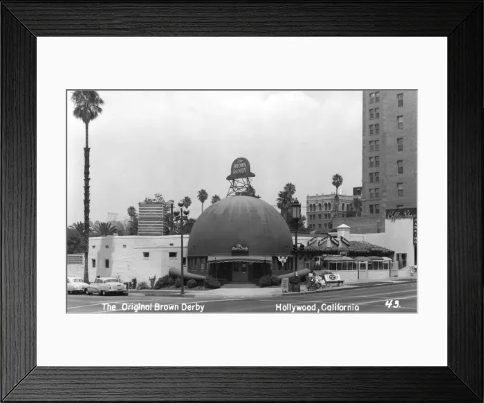 Framed Print : Original Brown Derby Restaurant, Hollywood, USA Framed Print : Original Brown Derby Restaurant, Hollywood, USA