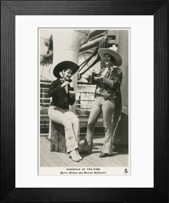Framed Print : Betty Myers and Maxine McClesky, cowgirls