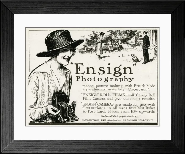 Framed Print : Advert for Ensign camera 1918 Framed Print : Advert for Ensign camera 1918