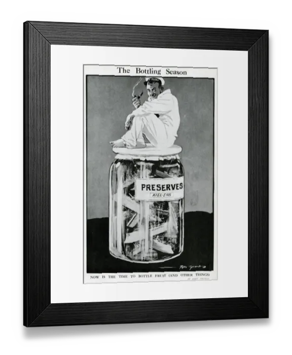 Framed Print : Cartoon, The Bottling Season, WW1 Framed Print : Cartoon, The Bottling Season, WW1