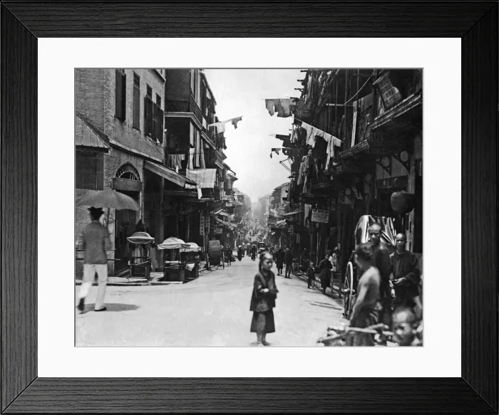 Framed Print : Street in the native town, Hong Kong, China Framed Print : Street in the native town, Hong Kong, China