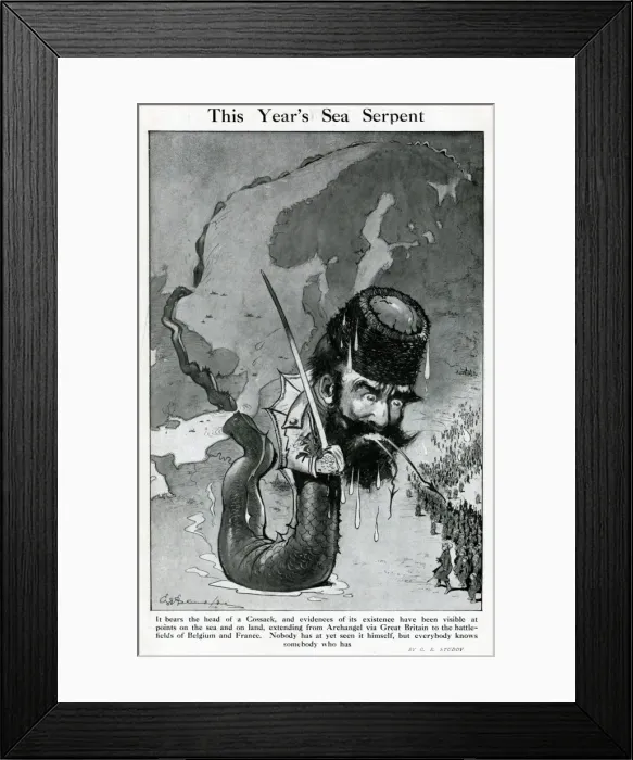 Framed Print : Cartoon, This Years Sea Serpent, WW1 Framed Print : Cartoon, This Years Sea Serpent, WW1