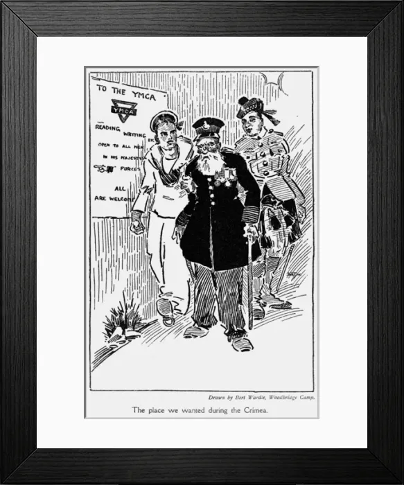 Framed Print : YMCA hut with Crimea veteran, WWI