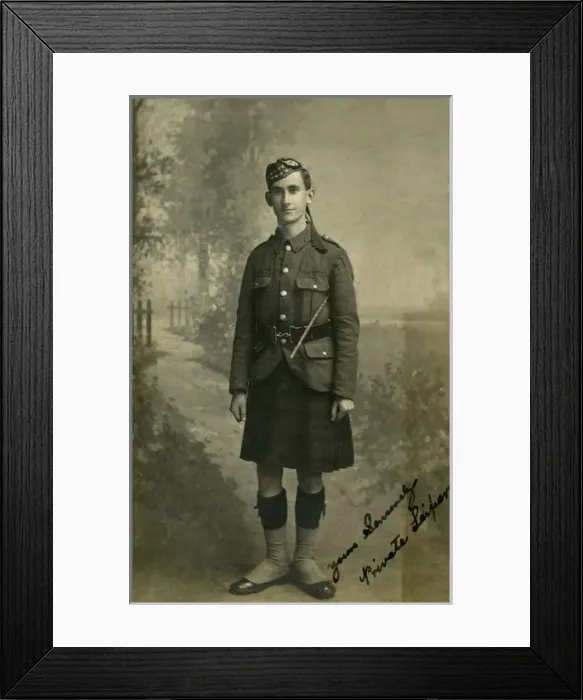 Framed Print : Scottish soldier wearing kilt Framed Print : Scottish soldier wearing kilt