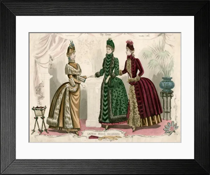 Framed Print : Latest Paris Fashions 1885 Framed Print : Latest Paris Fashions 1885