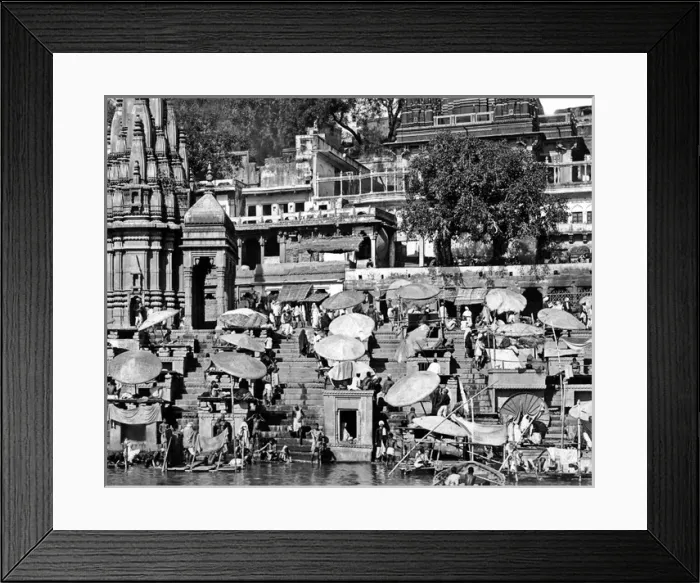 Framed Print : Bathing ghat, Benares (Varanasi), India Framed Print : Bathing ghat, Benares (Varanasi), India