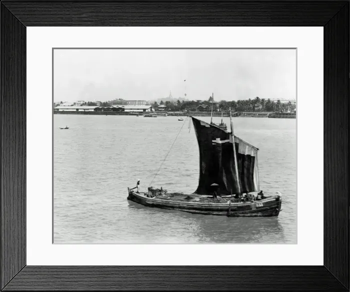 Framed Print : Fishing boat, Rangoon, Burma (Myanmar) Framed Print : Fishing boat, Rangoon, Burma (Myanmar)