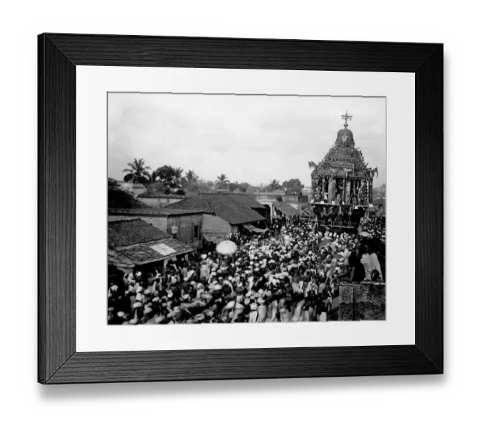 Framed Print : Crowd of people with Festival Car, India Framed Print : Crowd of people with Festival Car, India