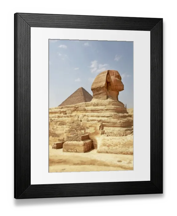 Framed Print : Pyramid of Khafre and the Sphinx in Cairo, Egypt Framed Print : Pyramid of Khafre and the Sphinx in Cairo, Egypt