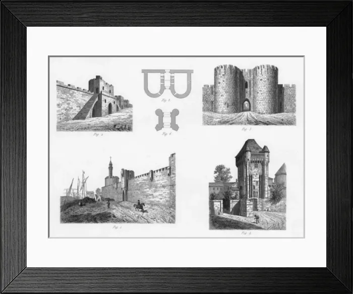 Framed Print : Medieval fortifications, France Framed Print : Medieval fortifications, France
