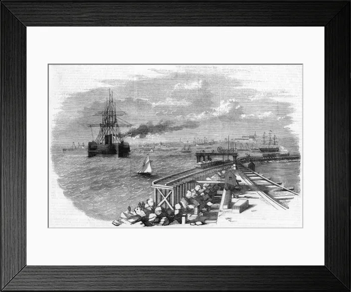 Framed Print : Great Eastern entering Holyhead harbour, 1859 Framed Print : Great Eastern entering Holyhead harbour, 1859