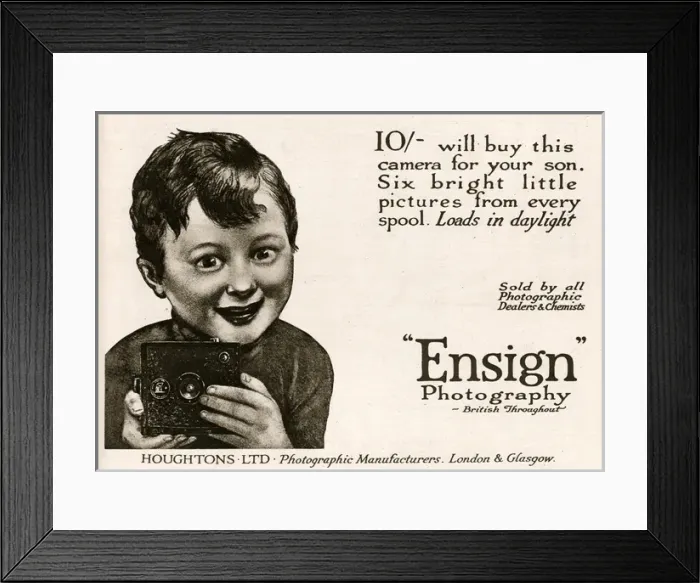 Framed Print : Advert for Ensign camera 1919 Framed Print : Advert for Ensign camera 1919