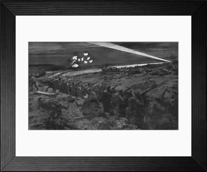 Framed Print : Mons 1914. Nighttime on the battlefield at Mons on 23 August Framed Print : Mons 1914. Nighttime on the battlefield at Mons on 23 August
