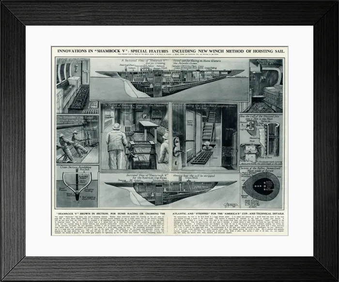 Framed Print : Shamrock V yacht by G. H. Davis Framed Print : Shamrock V yacht by G. H. Davis