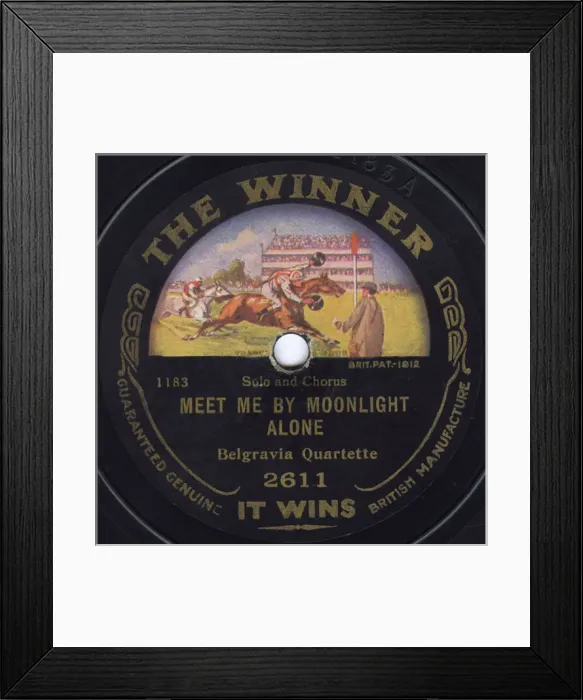 Framed Print : The Winner record label featuring horseracing Framed Print : The Winner record label featuring horseracing
