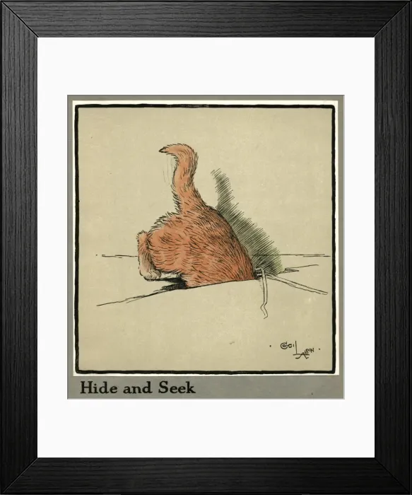 Framed Print : Rufus the cat explores the mousehole Framed Print : Rufus the cat explores the mousehole