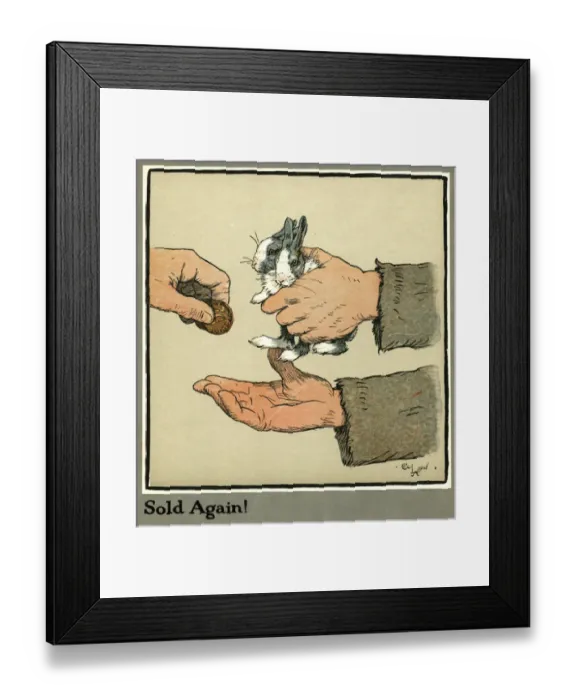 Framed Print : Humpty and Dumpty the rabbits are sold