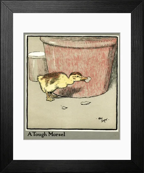 Framed Print : Master Quack the duckling finds a tough morsel Framed Print : Master Quack the duckling finds a tough morsel