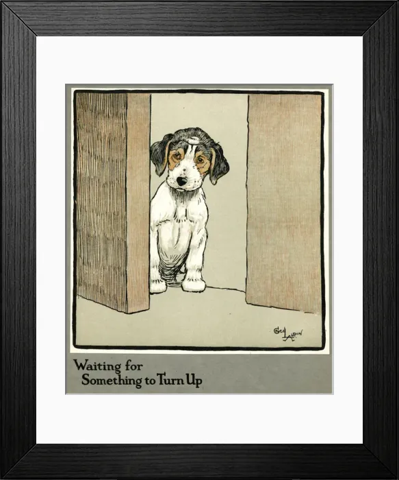 Framed Print : Forager the puppy waiting for more food Framed Print : Forager the puppy waiting for more food