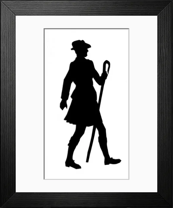 Framed Print : Silhouette of Scotsman in kilt Framed Print : Silhouette of Scotsman in kilt