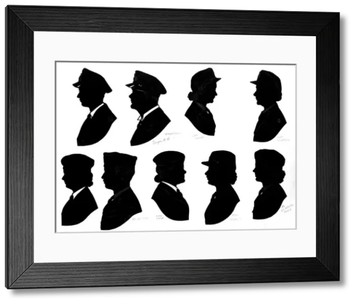 Framed Print : Nine wartime silhouettes Framed Print : Nine wartime silhouettes