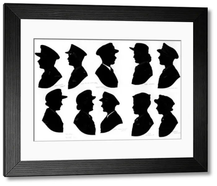 Framed Print : Ten wartime silhouettes Framed Print : Ten wartime silhouettes