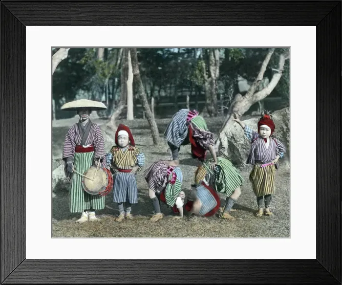Framed Print : Street acrobats, Japan Framed Print : Street acrobats, Japan