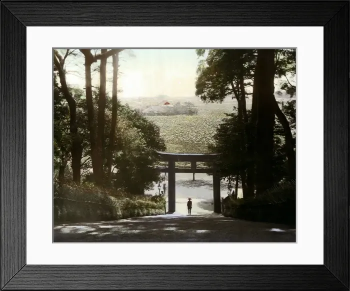 Framed Print : Torii and park, Japan Framed Print : Torii and park, Japan