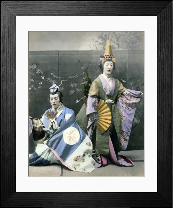 Framed Print : Theatrical performers, Japan Framed Print : Theatrical performers, Japan