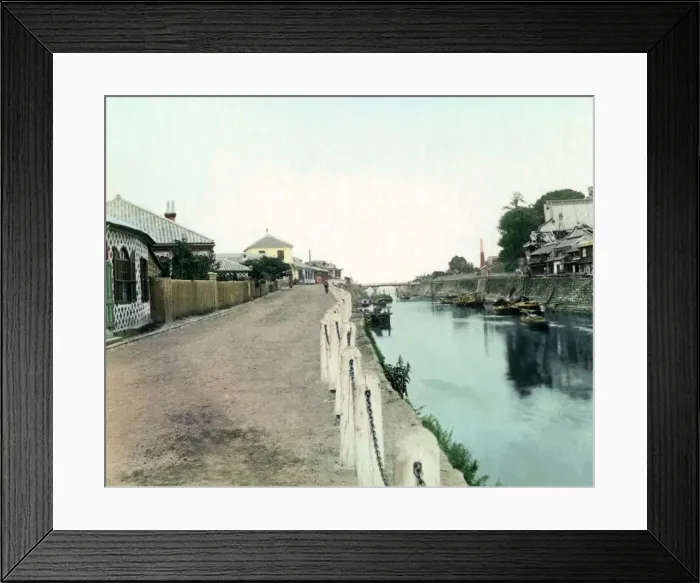 Framed Print : Creek, Yokohama, Japan Framed Print : Creek, Yokohama, Japan
