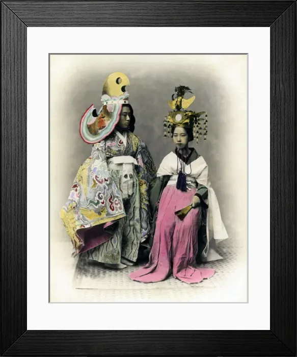 Framed Print : Young people in ceremonial robes, Japan Framed Print : Young people in ceremonial robes, Japan