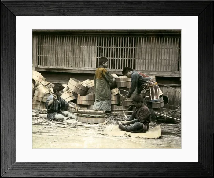 Framed Print : Barrel makers, Japan Framed Print : Barrel makers, Japan