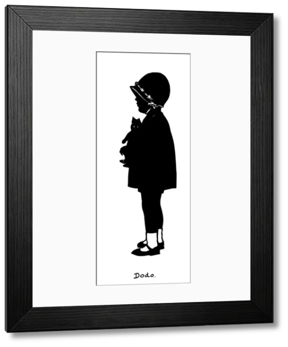 Framed Print : Silhouette of girl in cloche hat Framed Print : Silhouette of girl in cloche hat
