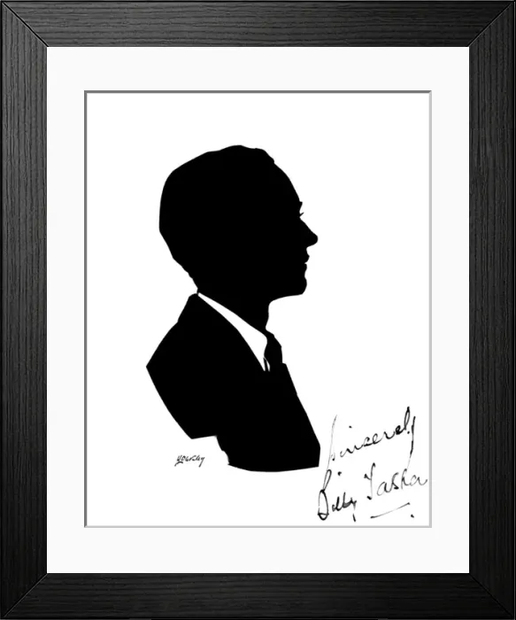 Framed Print : Silhouette portrait of Maurice Tate, English cricketer Framed Print : Silhouette portrait of Maurice Tate, English cricketer