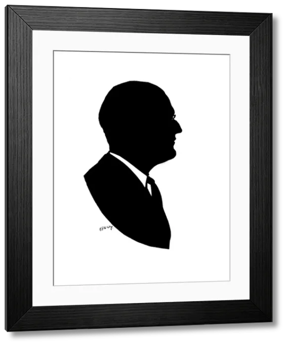 Framed Print : Silhouette portrait of Stanley Holloway, actor Framed Print : Silhouette portrait of Stanley Holloway, actor