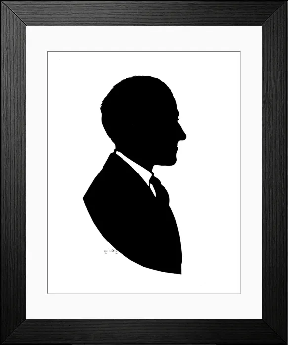 Framed Print : Silhouette portrait of D. L. Ghilchick, artist Framed Print : Silhouette portrait of D. L. Ghilchick, artist