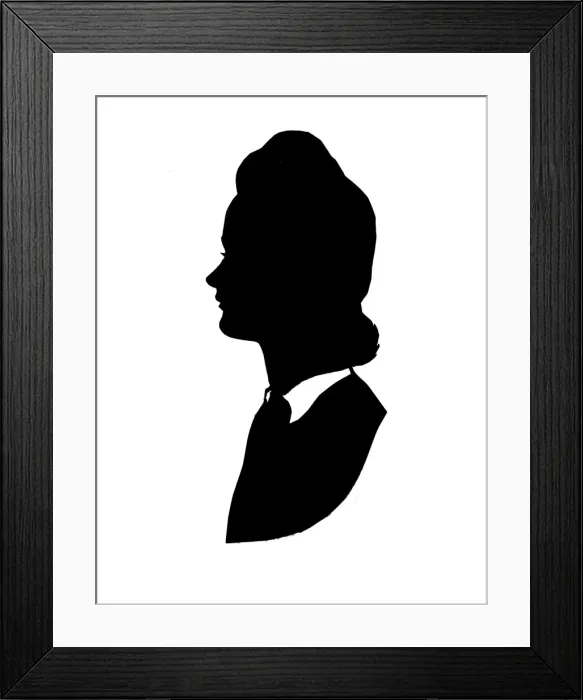 Framed Print : Silhouette portrait of a young woman Framed Print : Silhouette portrait of a young woman