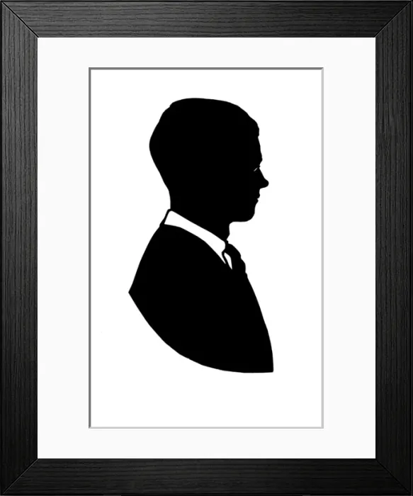Framed Print : Silhouette portrait of Gilbert Ledward, sculptor Framed Print : Silhouette portrait of Gilbert Ledward, sculptor