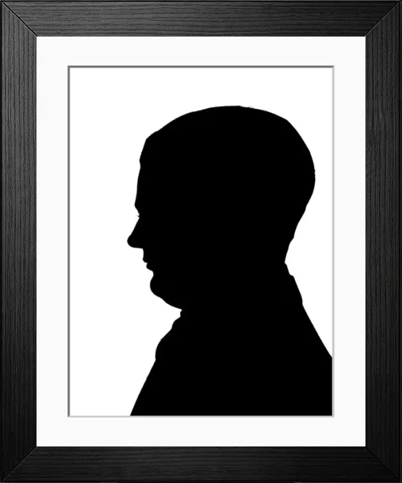 Framed Print : Silhouette portrait of Harry Weldon, music hall performer Framed Print : Silhouette portrait of Harry Weldon, music hall performer