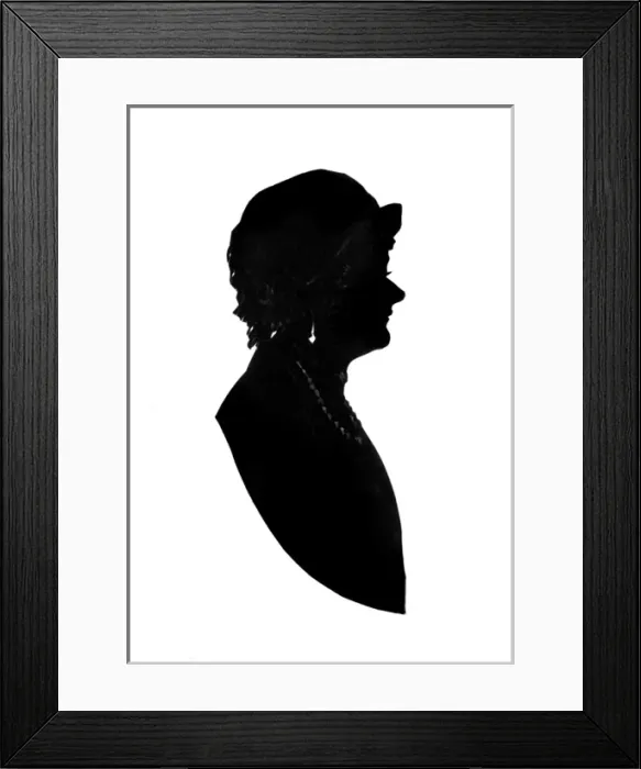 Framed Print : Silhouette portrait of Lady Alice Mahon Framed Print : Silhouette portrait of Lady Alice Mahon